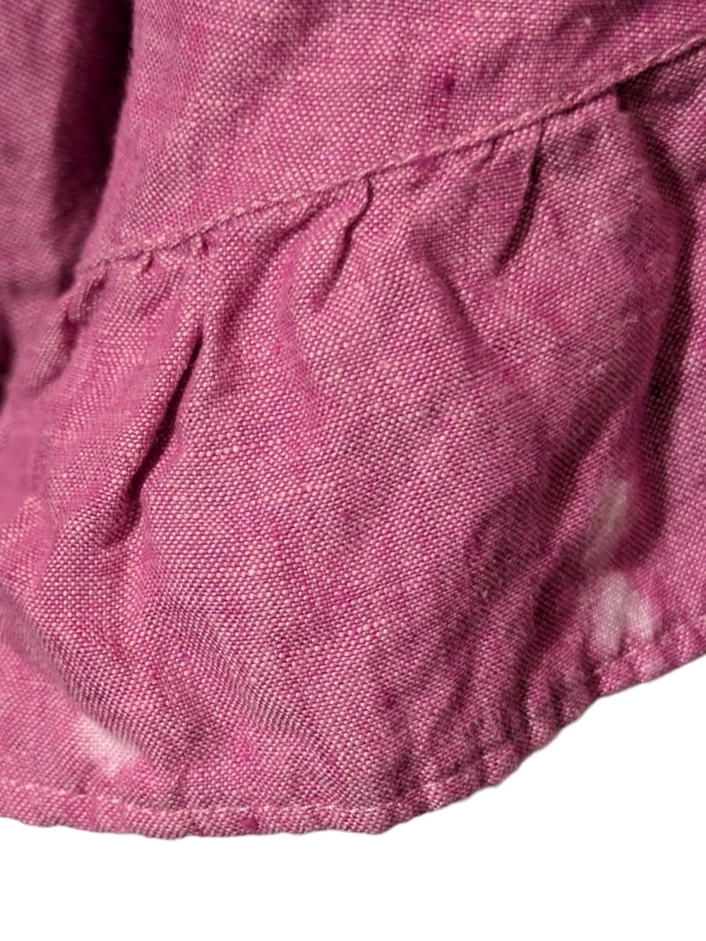 B. Hadikusumo 100% Linen Pink Lagenlook Ruffle Dress - Picture 7 of 9